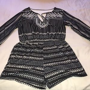 Navy Romper with Sleeves, Size XL